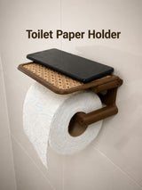 Dérouleur de papier toilette avec abattant et tablette