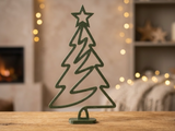Figurine de sapin minimaliste avec étoile et pied