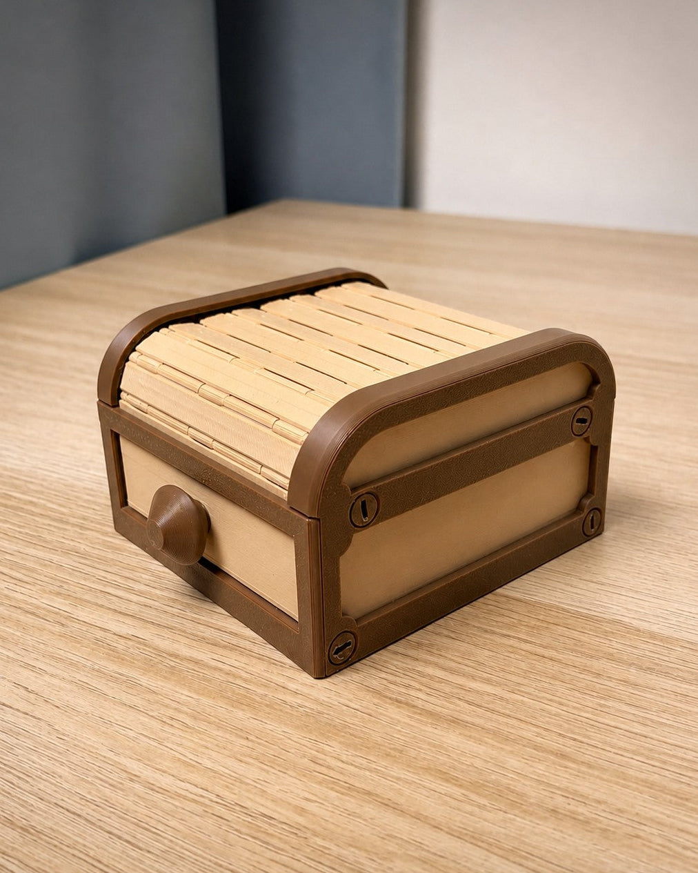 Boîte de rangement à rideau – pour bureau et bijoux