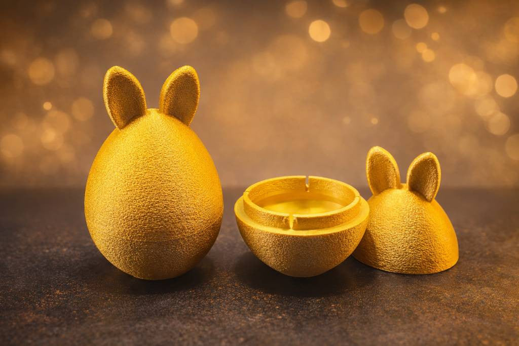 Œuf de Pâques imprimé en 3D avec lapin