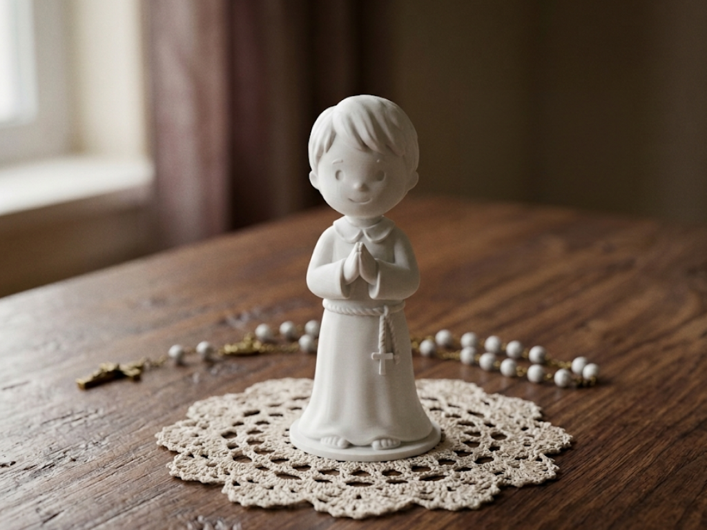 Ange de communion garçon – communiant en prière, cadeau de première communion