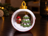 Boule de Noël avec ourson et sapin