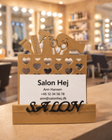 Porte-cartes de visite élégant pour salon de coiffure à motifs ciseaux et peigne