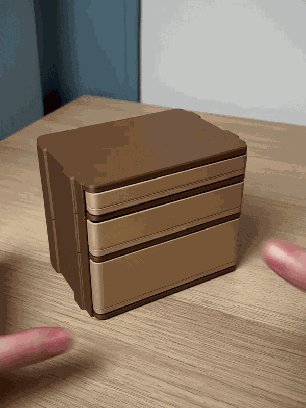 Tiroir de bureau modulaire 2×3 Gridfinity | Ouverture par pression