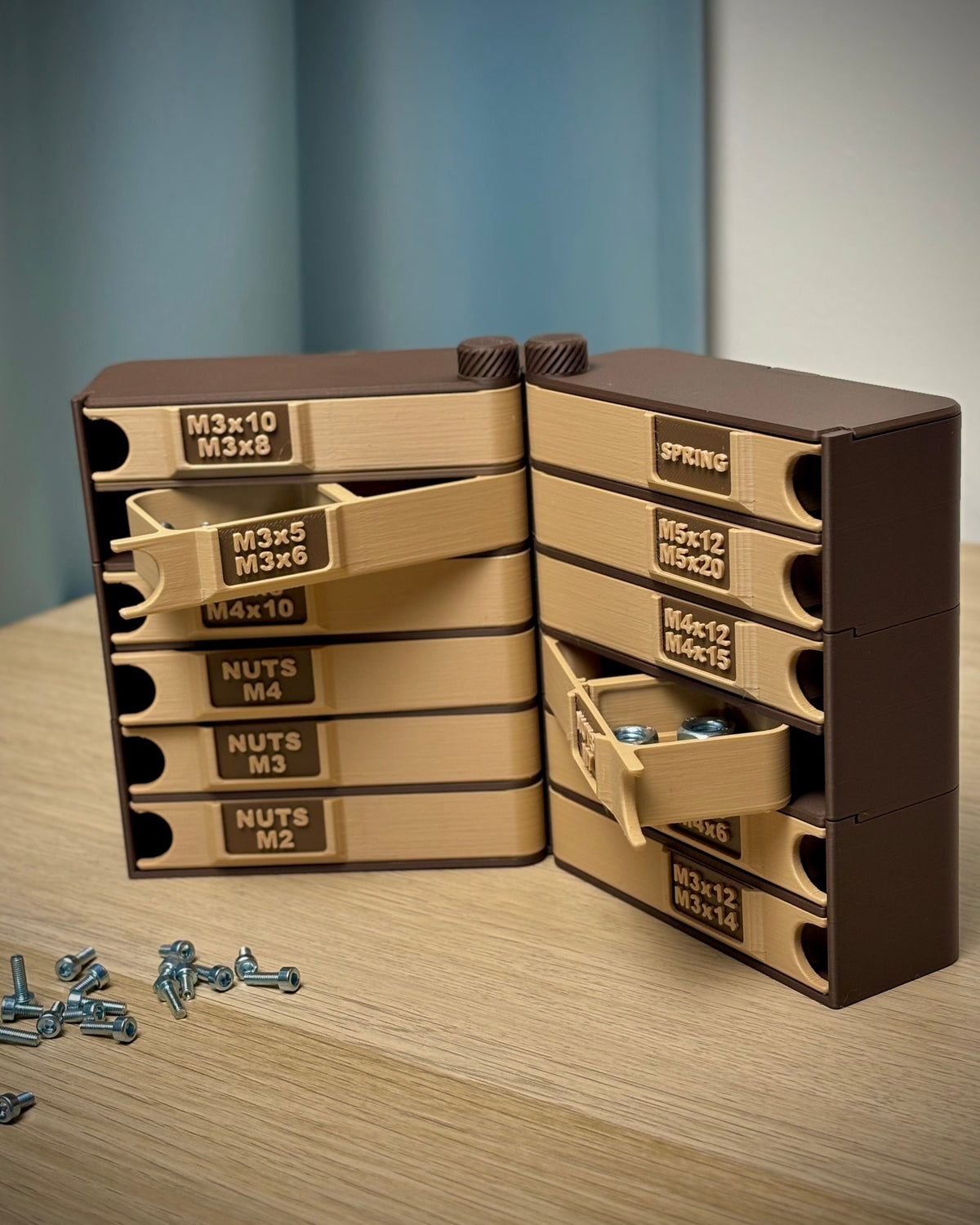 Tour à tiroirs modulaire avec tiroirs papillon – rangement empilable