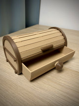 Boîte de rangement cylindrique à rideau et tiroir coulissant