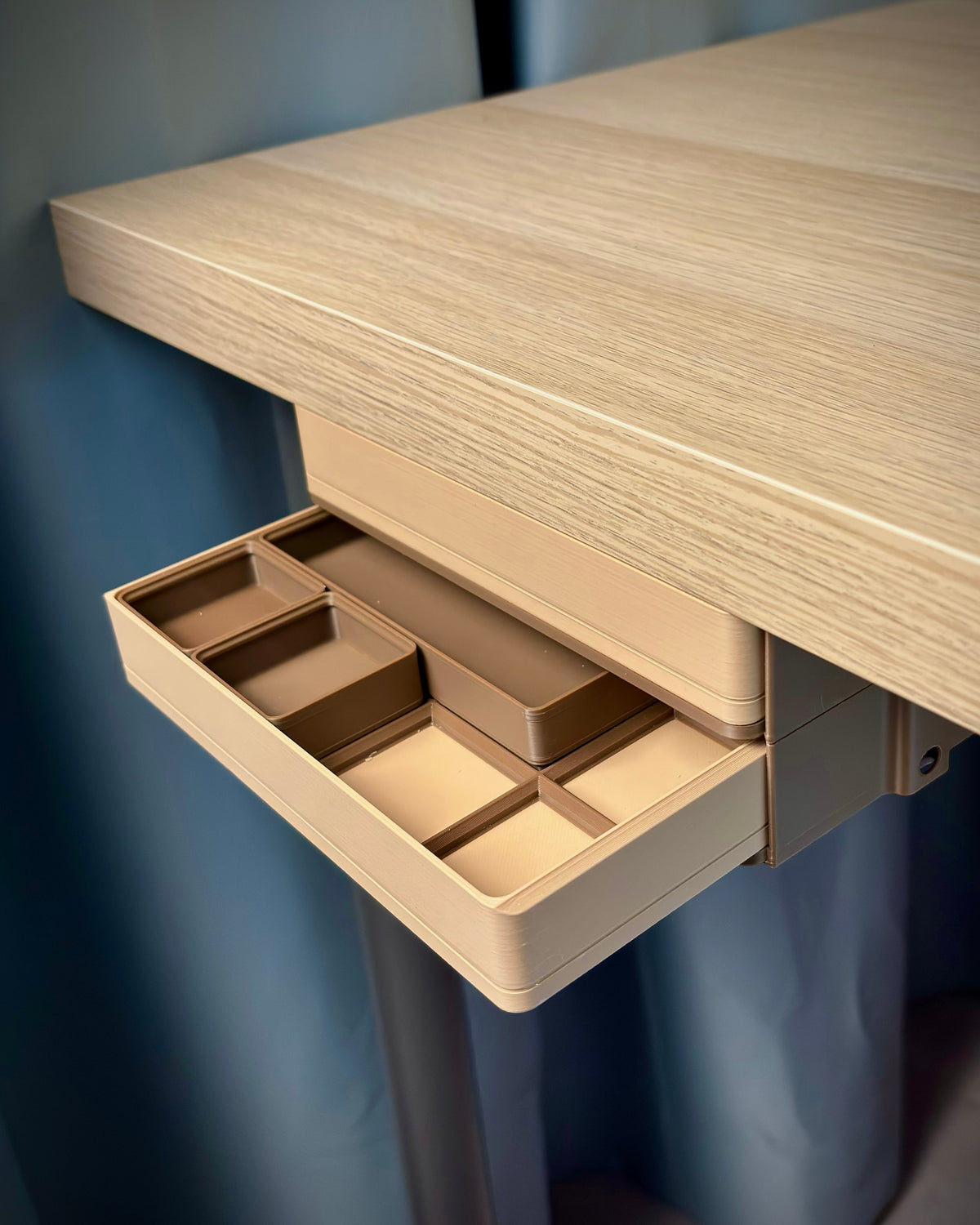 Tiroir modulaire sous bureau avec verrouillage push, Gridfinity 4×2