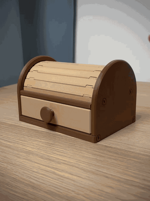 Organiseur à rideau avec tiroir | Rangement de bureau vintage