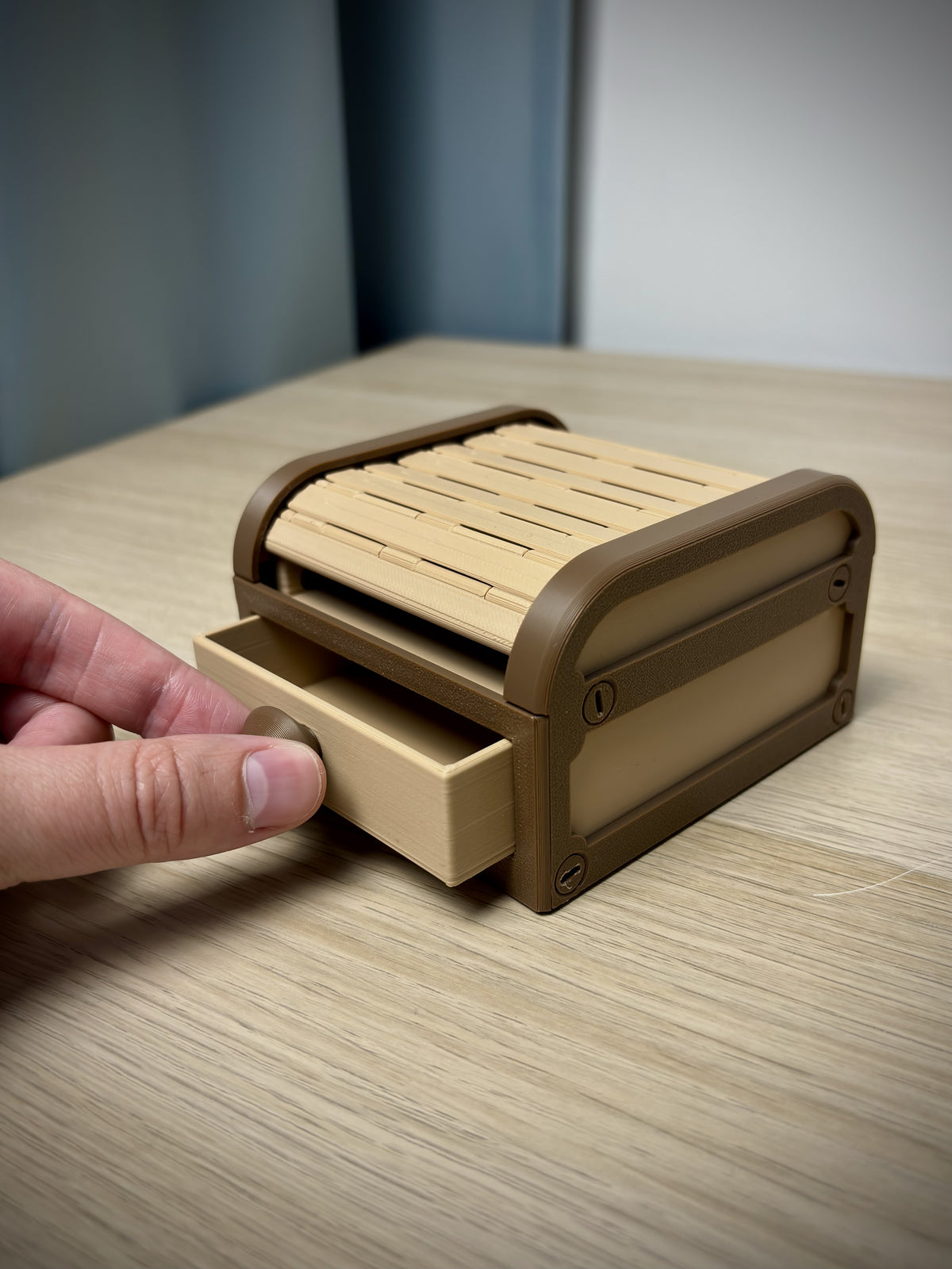Boîte de rangement à rideau – pour bureau et bijoux