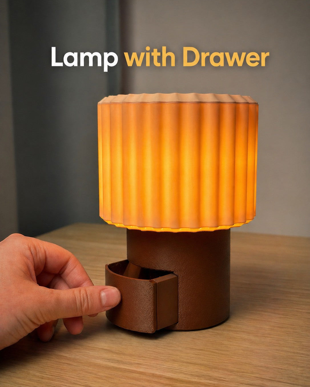 Lampe à tiroir secret – rangement à ouverture par pression