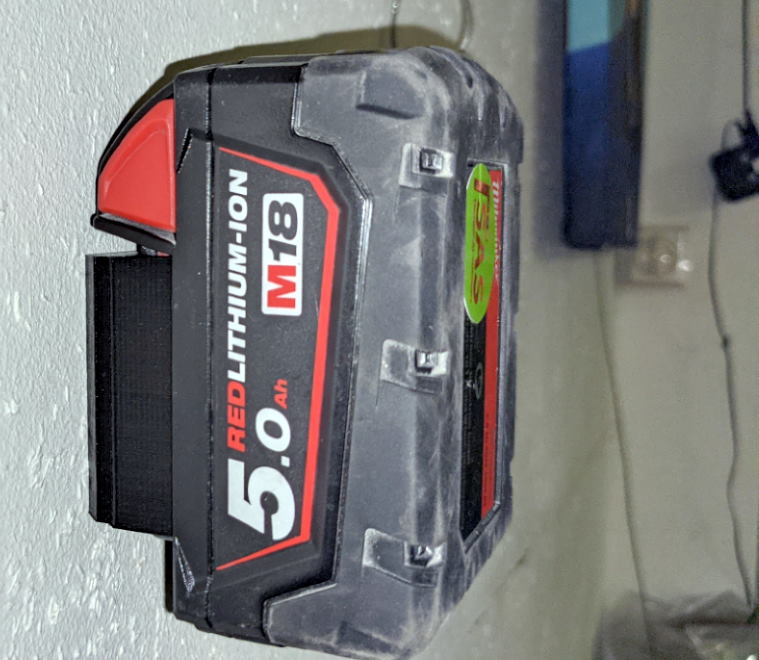 Support de batterie pour Milwaukee M18 avec clips de verrouillage