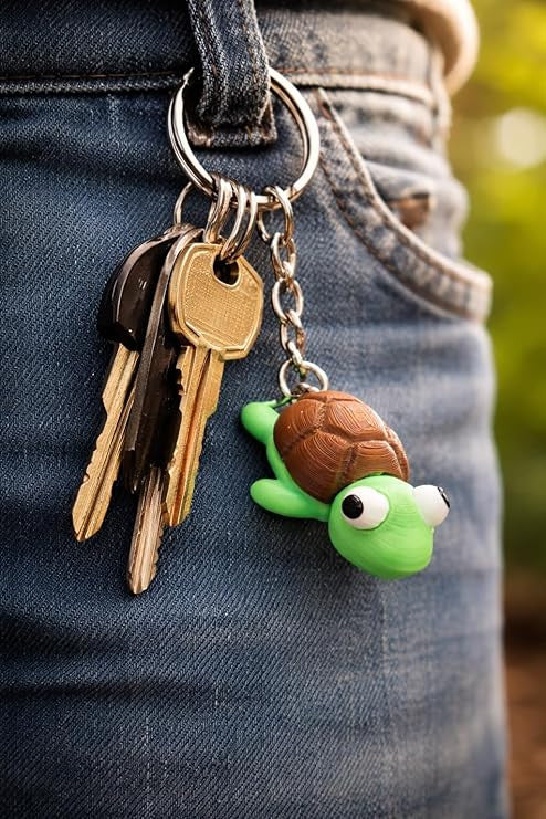 Porte-clés accroché à un sac à dos, montrant sa taille pratique au quotidien