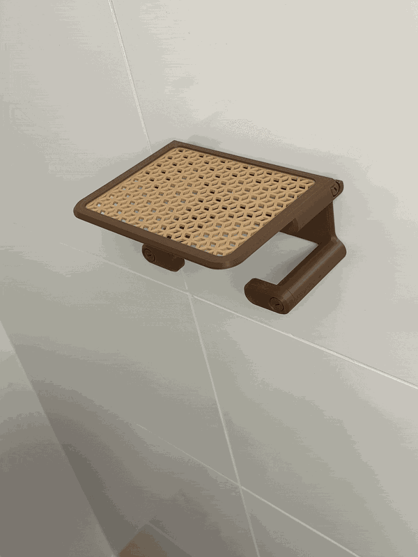 Dérouleur de papier toilette avec abattant et tablette