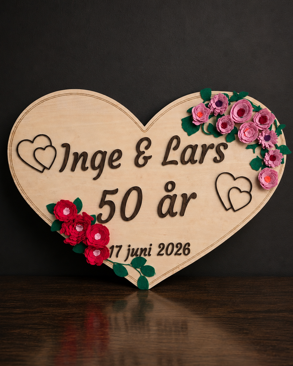 Plaque pour arche d'honneur – plaque de mariage personnalisée en forme de cœur