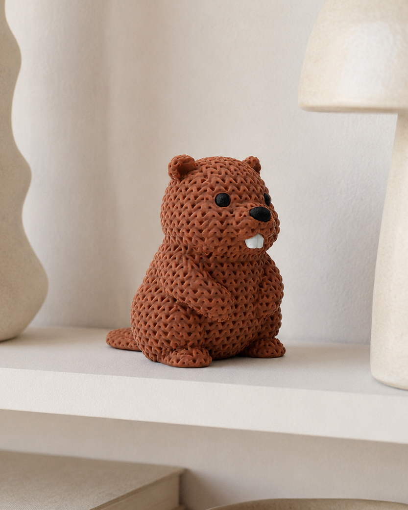 Figurine castor – charmante décoration nature