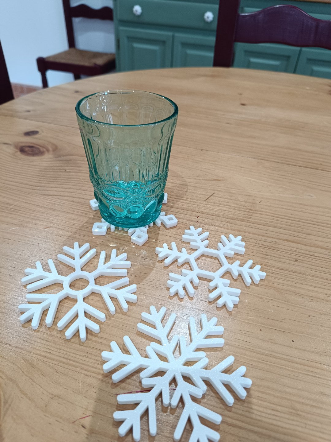 Lot de 4 sous-verres en forme de flocon de neige
