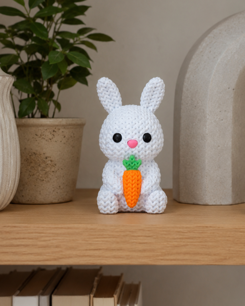 Figurine lapin – décoration de Pâques avec carotte