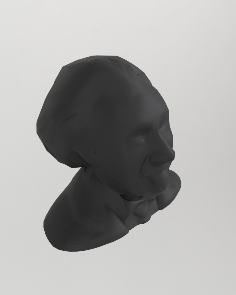 Buste low poly d'Albert Einstein