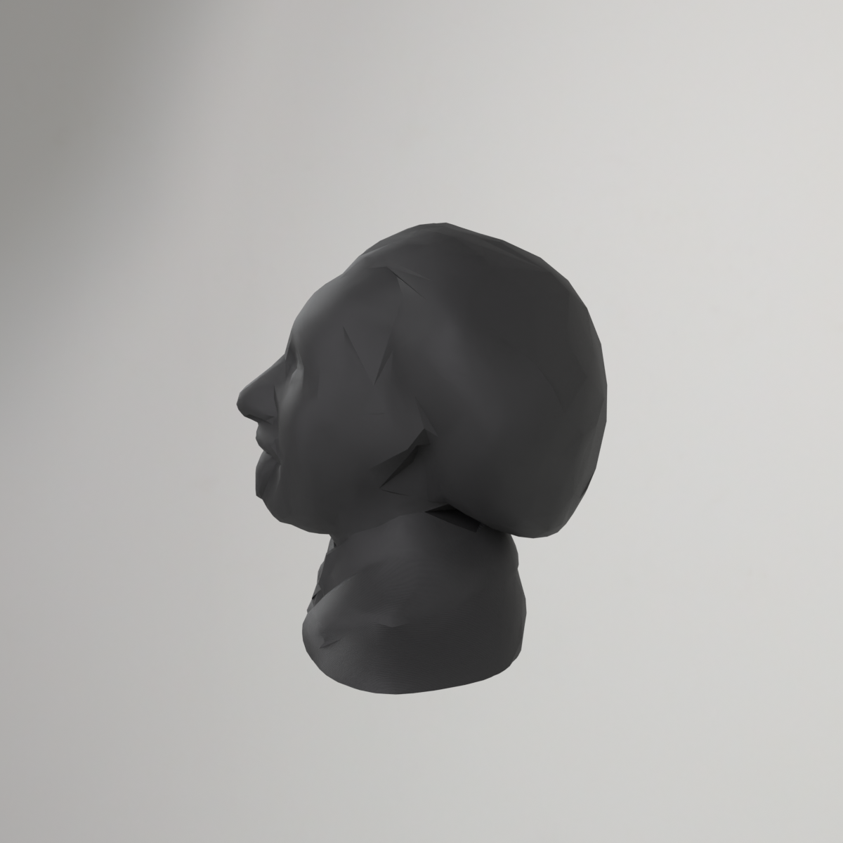 Buste low poly d'Albert Einstein