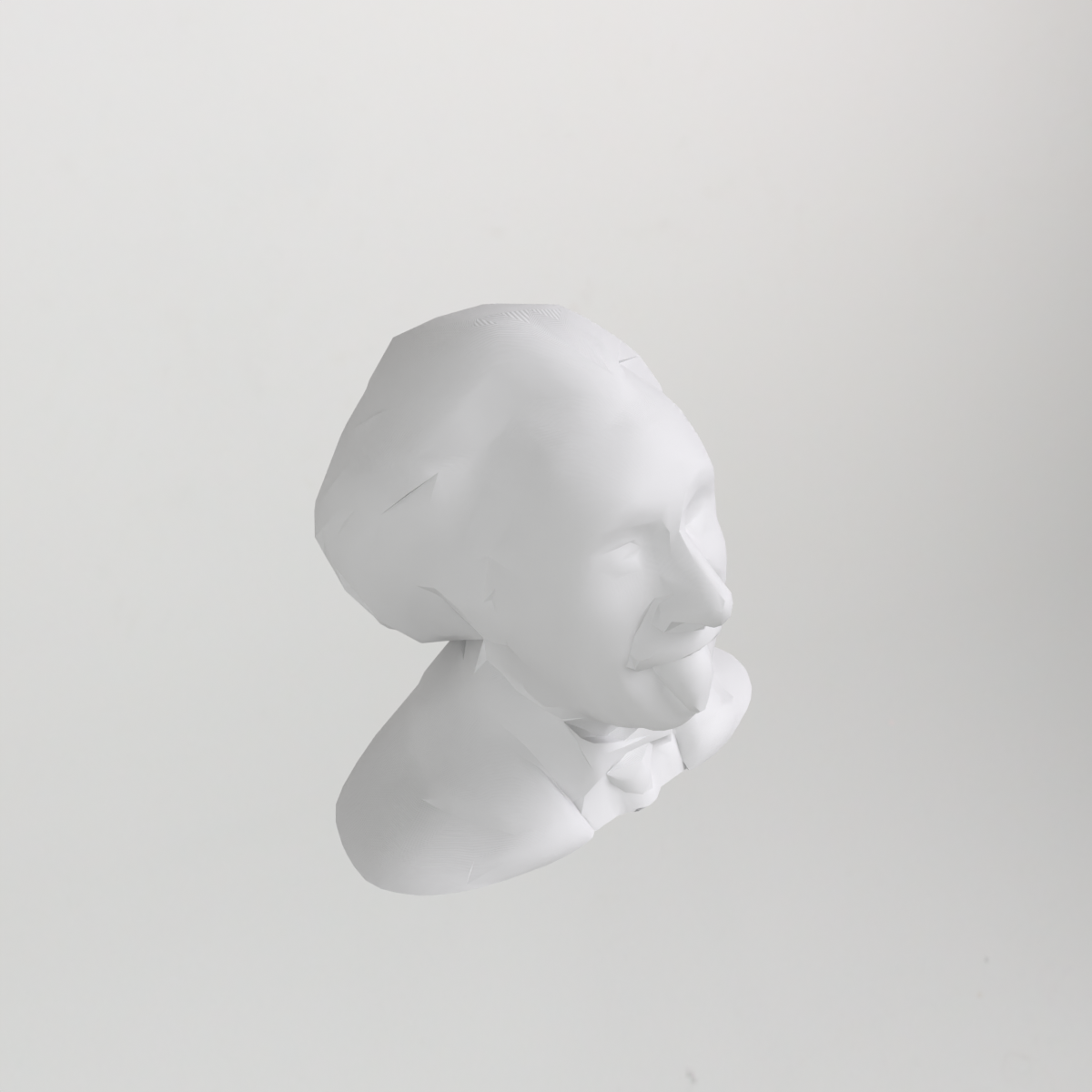 Buste low poly d'Albert Einstein