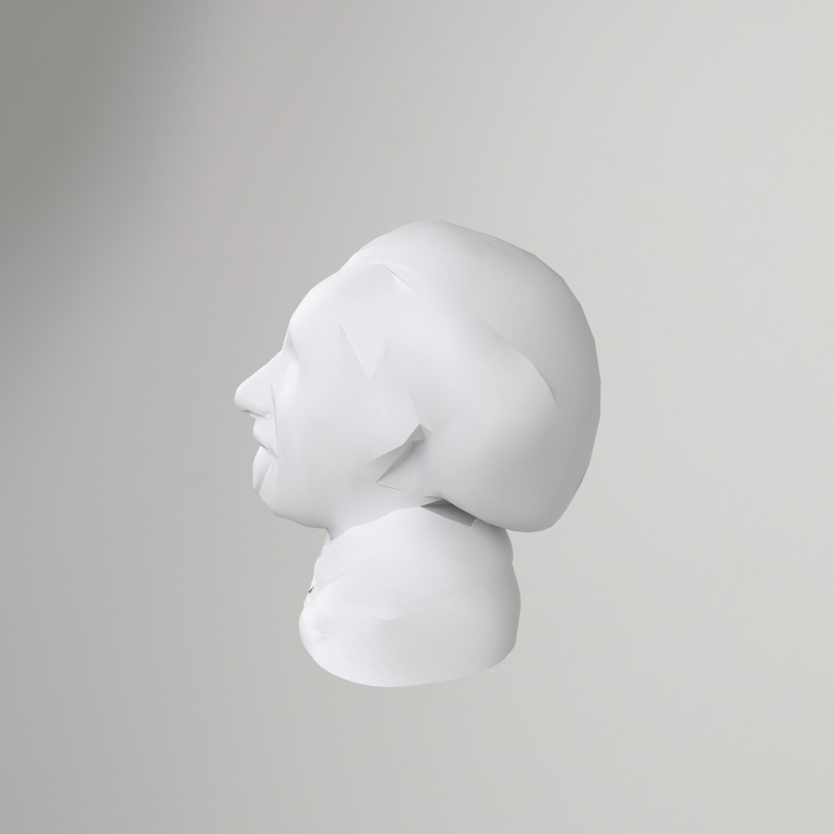 Buste low poly d'Albert Einstein