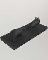 Statue Wall Street avec ours contre taureau