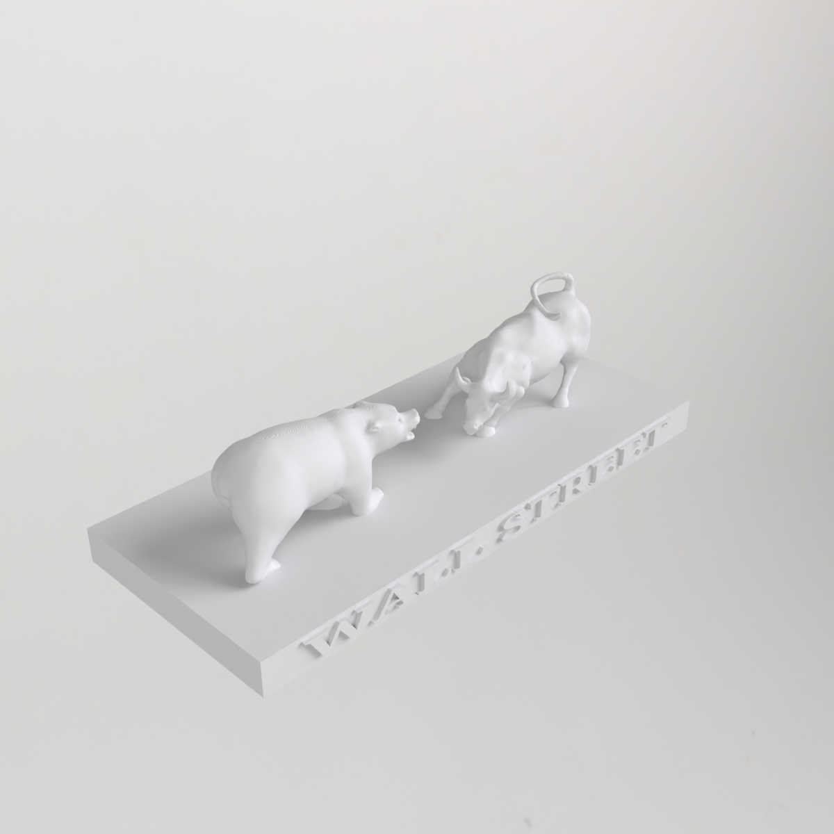 Statue Wall Street avec ours contre taureau