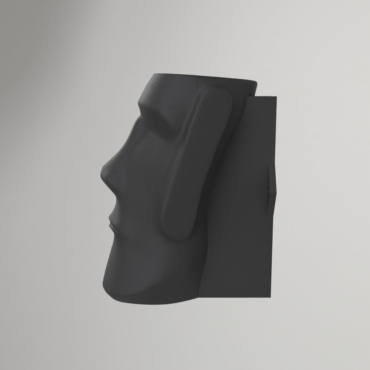 Tête de Moaï de l'île de Pâques en support mural pour casque audio