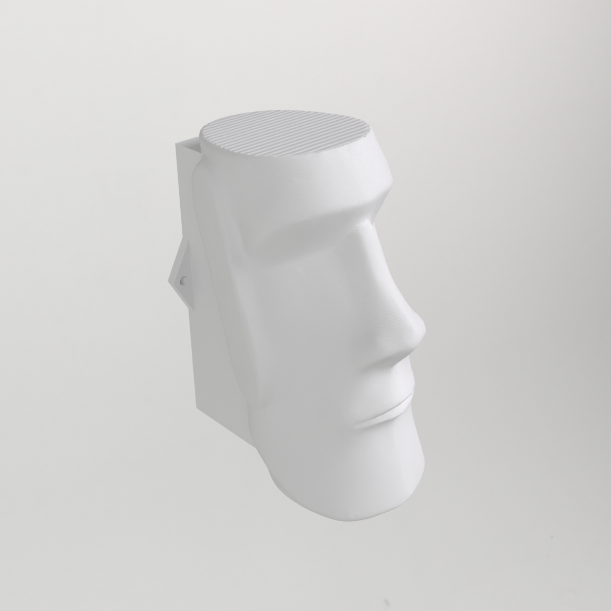 Tête de Moaï de l'île de Pâques en support mural pour casque audio