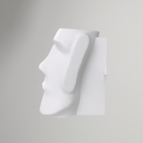 Tête de Moaï de l'île de Pâques en support mural pour casque audio