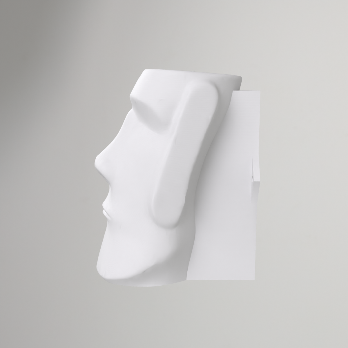 Tête de Moaï de l'île de Pâques en support mural pour casque audio