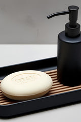 Porte-savon minimaliste moderne avec égouttoir intégré vu de dessus