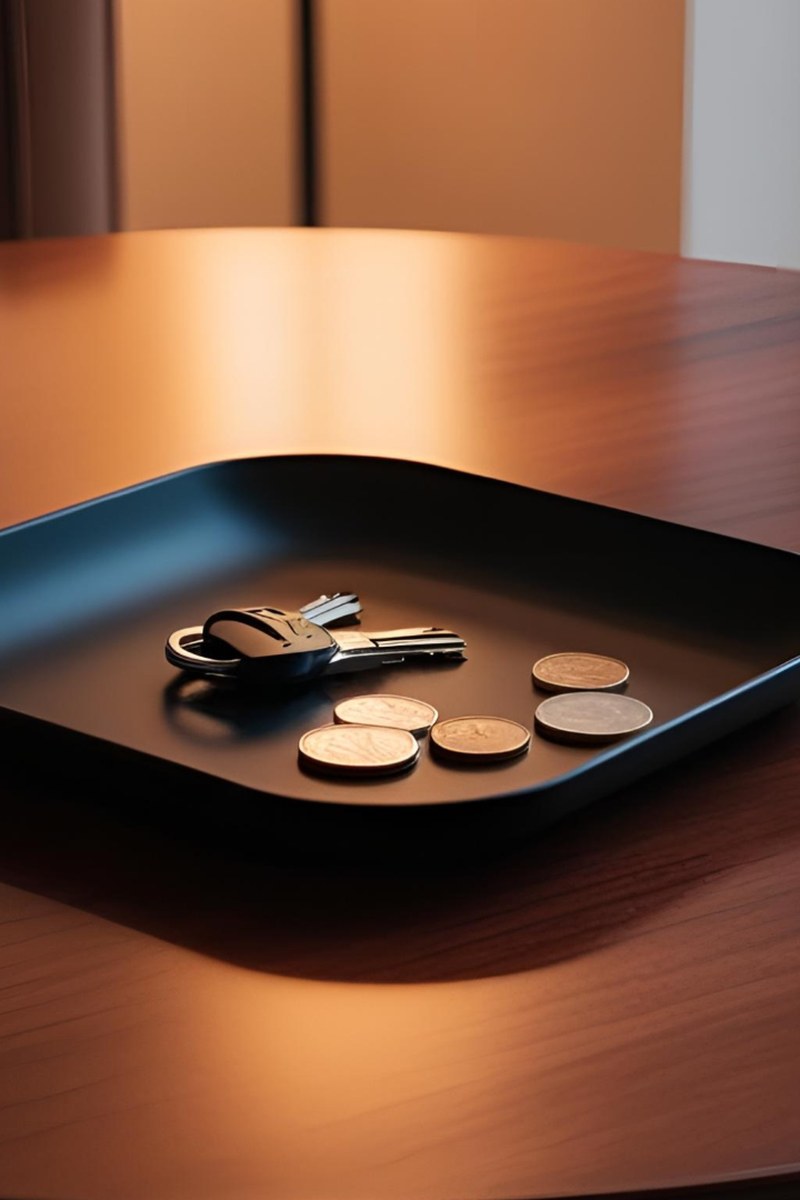 Plateau de rangement carré aux coins arrondis vu de dessus