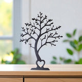 Détail latéral de l'arbre décoratif minimaliste au profil élégamment incurvé