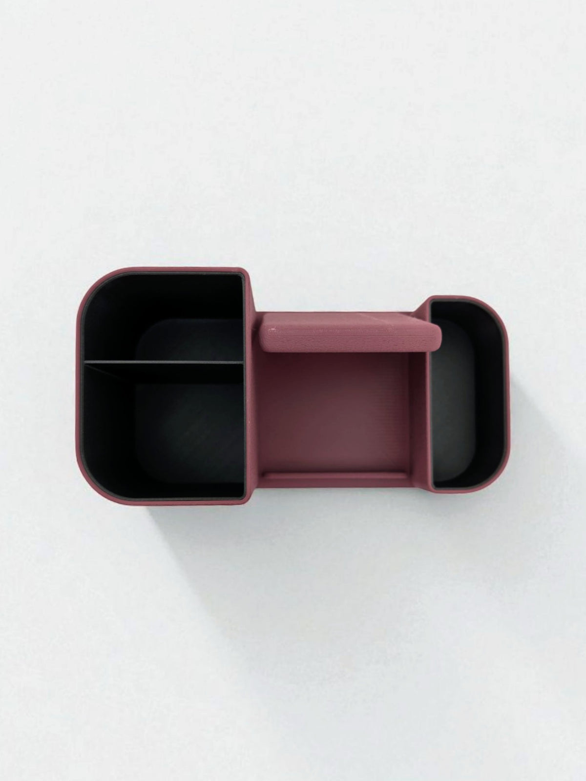 Organiseur de bureau bicolore avec support de téléphone et surface texturée
