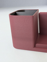 Organiseur de bureau bicolore avec support de téléphone et surface texturée