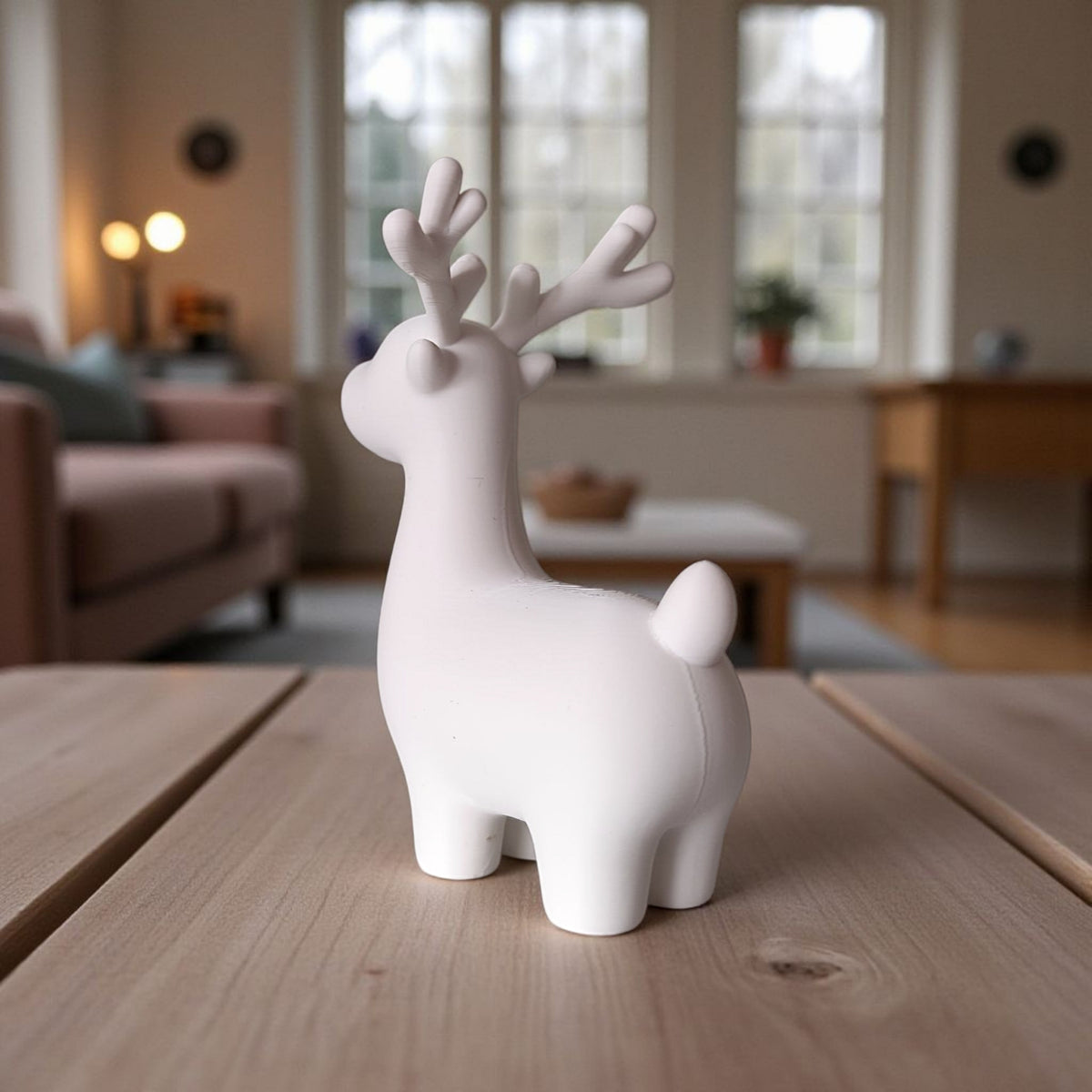 Gros plan d'une décoration de Noël renne minimaliste aux lignes épurées