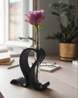 Gros plan d'un support texturé pour vases éprouvettes à surface mate