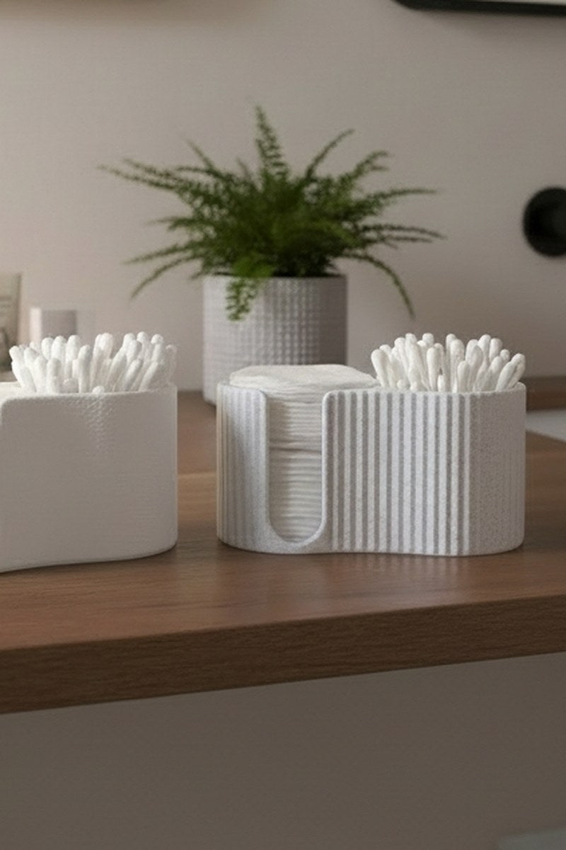 Distributeur de cotons strié, gros plan sur la surface texturée