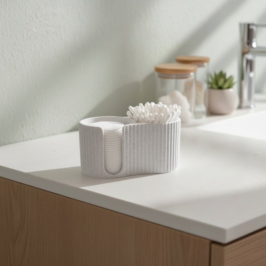 Distributeur de cotons strié, gros plan sur la surface texturée
