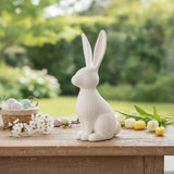 Détail de la texture cannelée d'un lapin de Pâques moderne