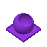 Gros plan du support de télécommande The Ball, de forme ronde avec cavité