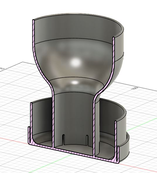 Pot de fleurs autoarrosant en forme de Graal avec plante d'intérieur sur une étagère minimaliste