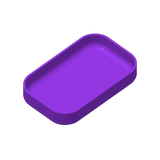 Plateau à clés rectangulaire minimaliste aux bords incurvés et aux coins arrondis, vue de dessus