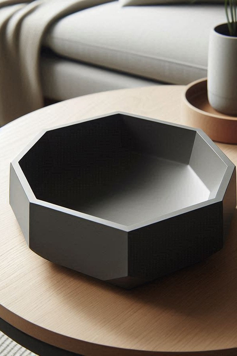 OctaPot – coupe géométrique minimaliste à huit angles vifs, finition neutre
