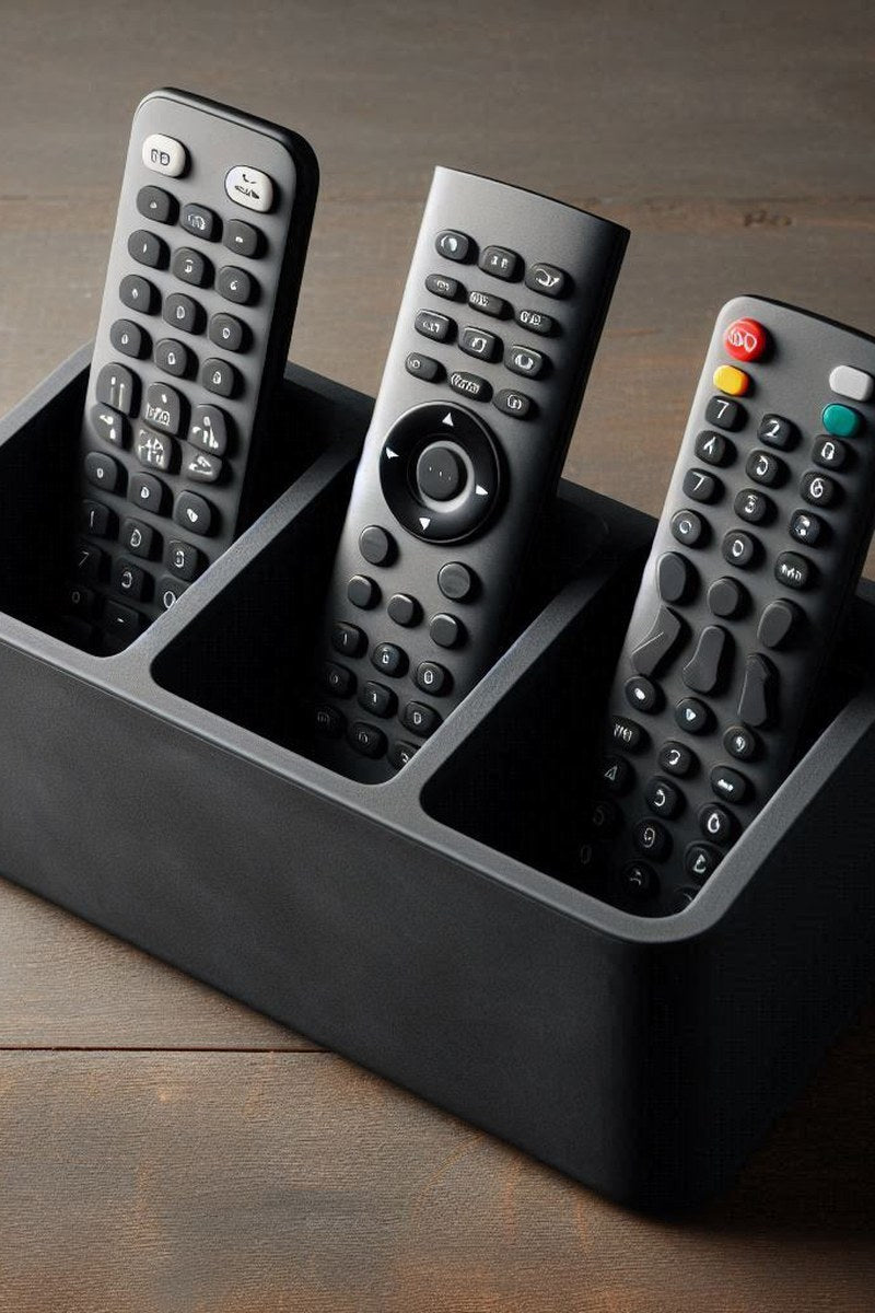 Range-télécommandes minimaliste aux lignes épurées et au design ouvert