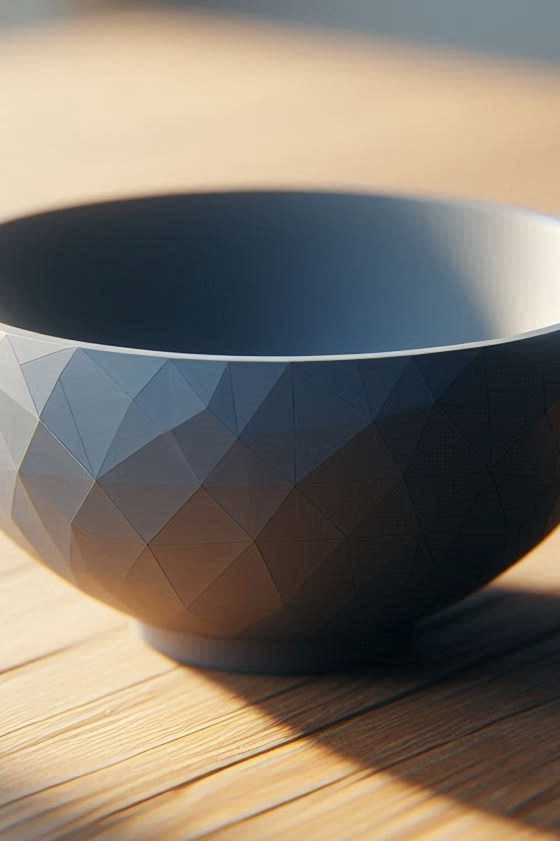 Gros plan d'une coupe low poly sur pied à surface géométrique facettée