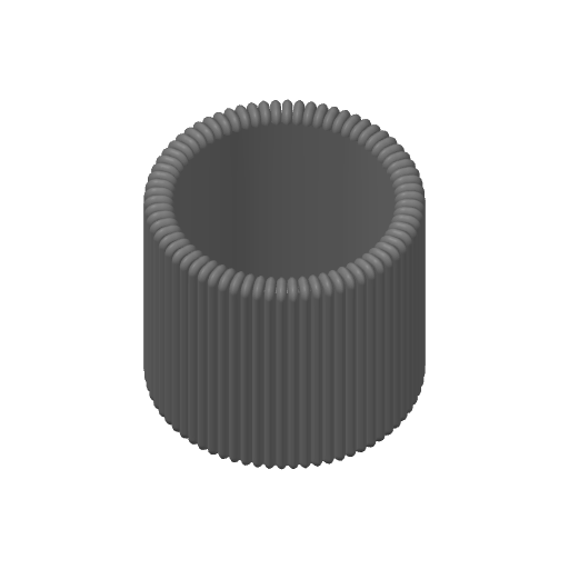 Gros plan d'un pot à crayons cannelé à rainures verticales plates et au design minimaliste