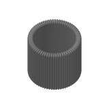 Gros plan d'un pot à crayons cannelé à rainures verticales plates et au design minimaliste