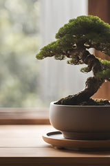 Pot à bonsaï incurvé avec trou de drainage, design scandinave minimaliste